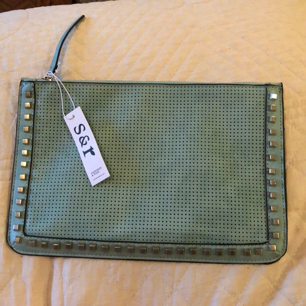 Summer & Rose turquoise clutch with studs